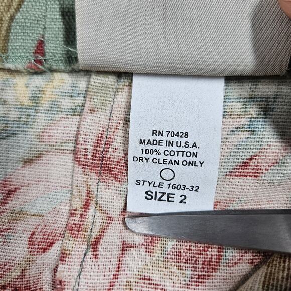 Vintage Pine Cove Midi Skirt Womens 2 Floral Cottagecore Artsy Straight Cotton - Picture 8 of 14